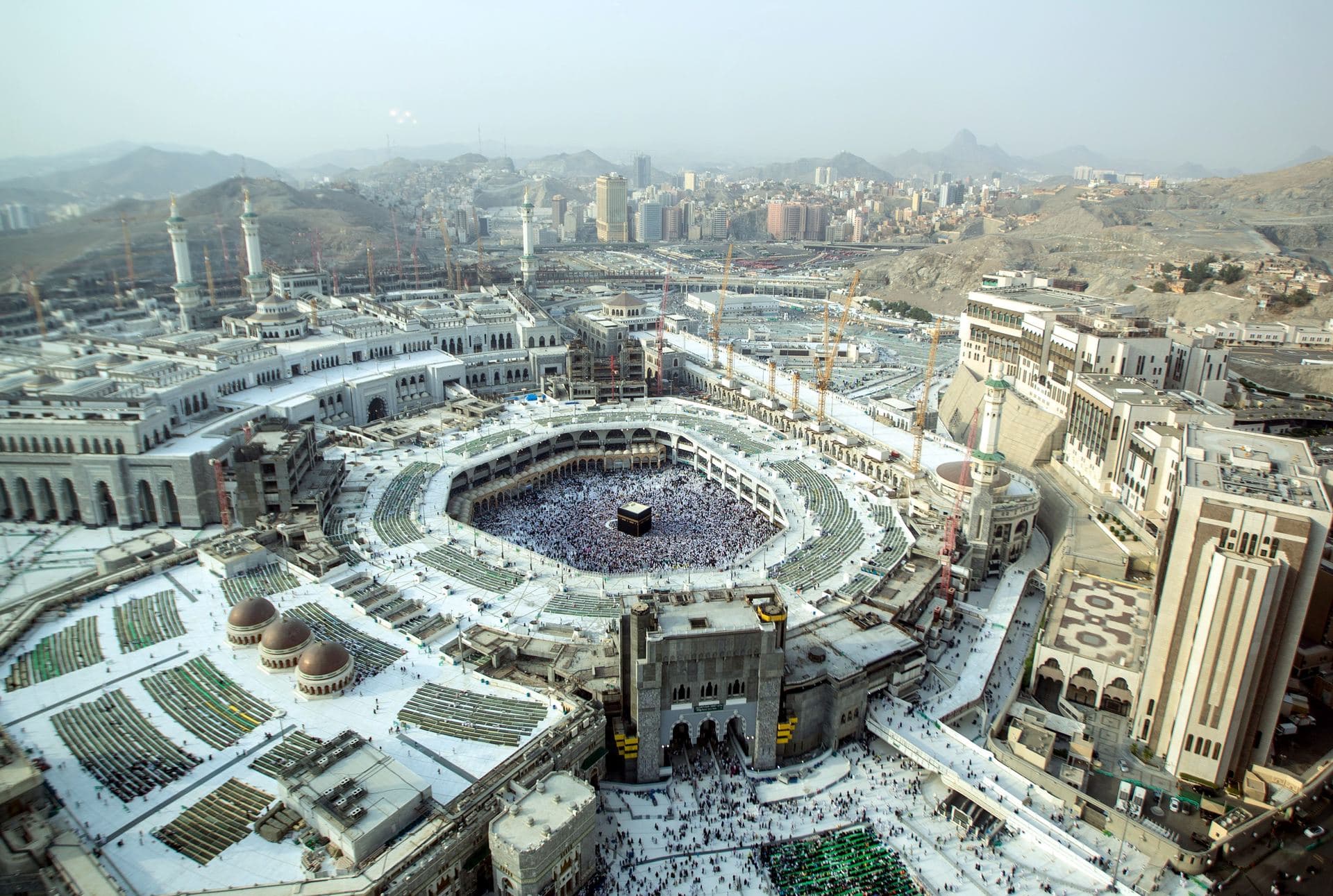 The Great Mosque of Makkah surrounding the Kaaba