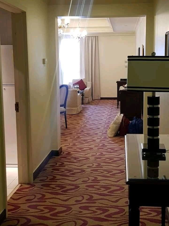 Interior hallway of a hotel suite