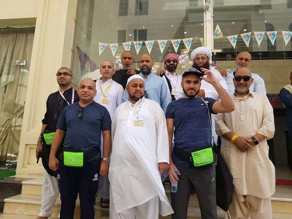 Group of pilgrims gathered for a keepsake photo