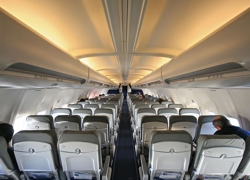 Comfortable flight cabin interior